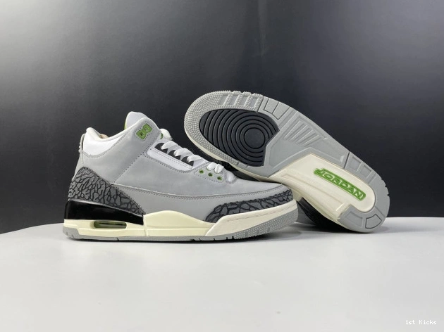1st Kicks Jordan 3 Air Chlorophyll 136064-006 Retro 0808